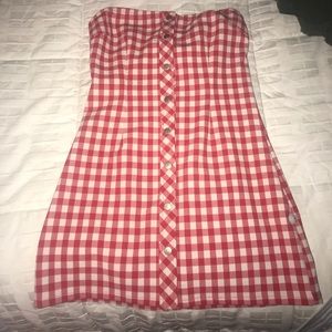 checkered short fitting dress